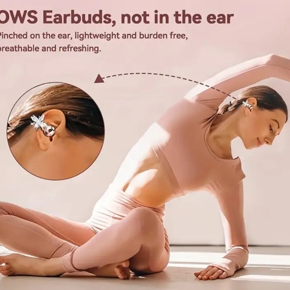 Gold Clip Earbuds with Crystal Accents - Picture 6 of 9